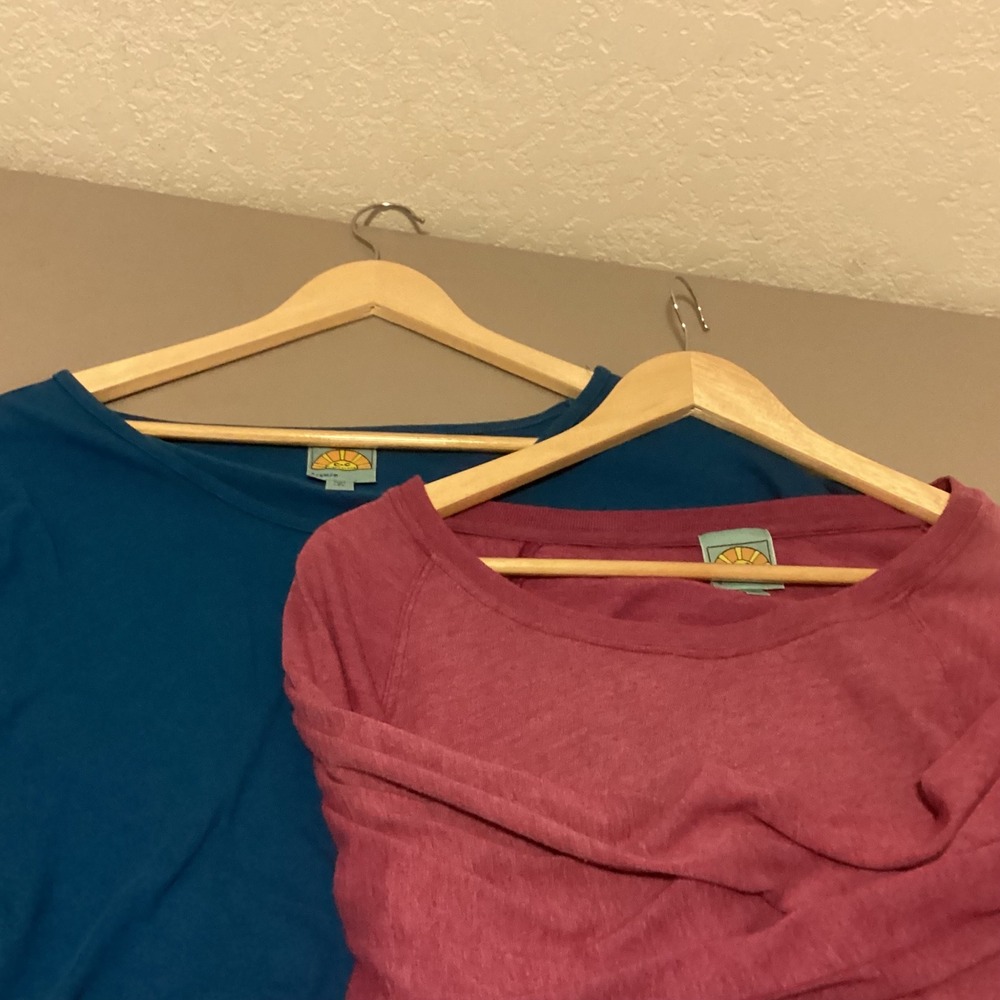 C&C California 2 Shirts Women Small Magenta Blue Made in USA